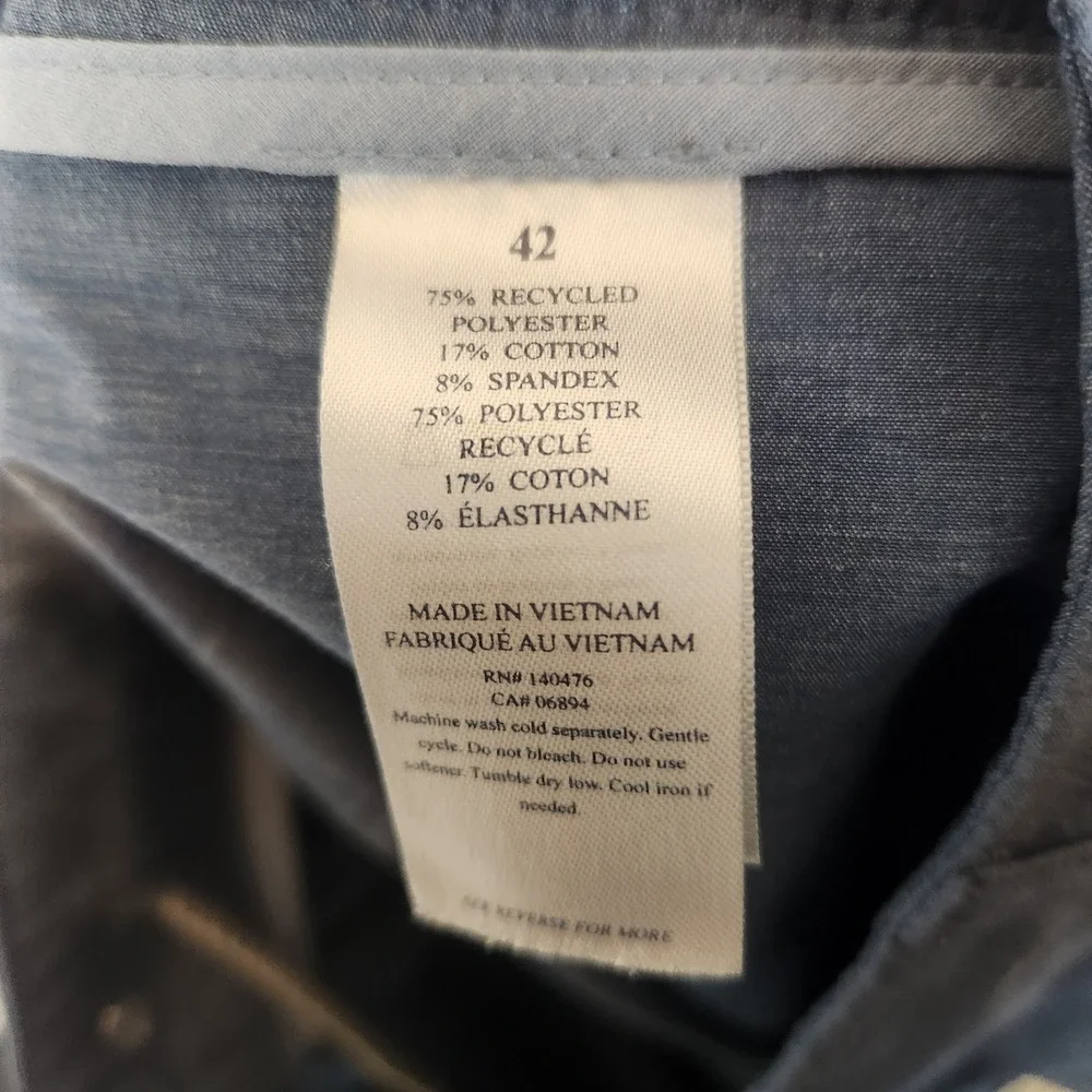 Faherty Men's All Day Shorts Size 42 Heather Blue Hybrid Chino